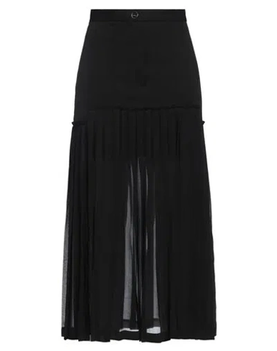 Sandro Woman Midi Skirt Black Size 4 Polyester, Triacetate