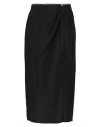 Sandro Woman Midi Skirt Black Size 8 Viscose, Linen In Black