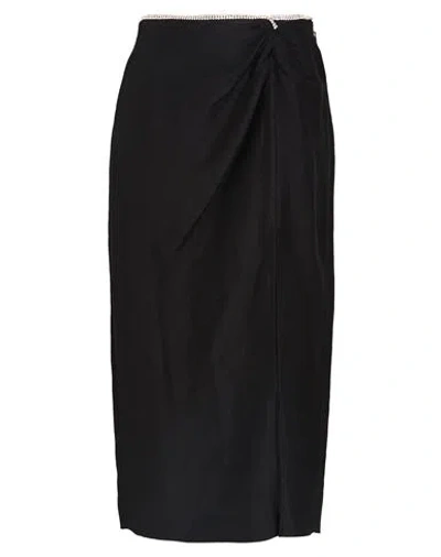 Sandro Woman Midi Skirt Black Size 8 Viscose, Linen