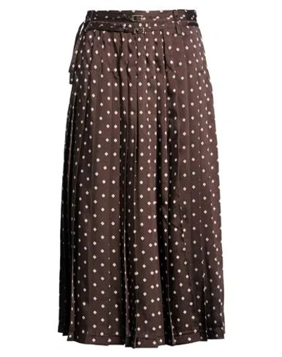 Sandro Woman Midi Skirt Chocolate Brown Size 2 Polyester