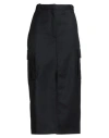 Sandro Woman Midi Skirt Midnight Blue Size 10 Polyester, Virgin Wool In Black