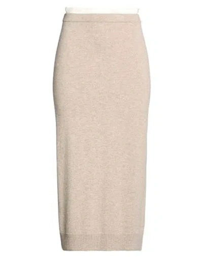 Sandro Woman Midi Skirt Taupe Size 2 Wool, Cashmere In Neutral