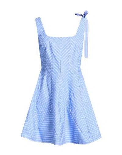 Sandro Woman Mini Dress Azure Size 8 Polyester, Cotton In Blue