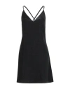 Sandro Woman Mini Dress Black Size 10 Cotton, Viscose, Acrylic, Polyamide In Black