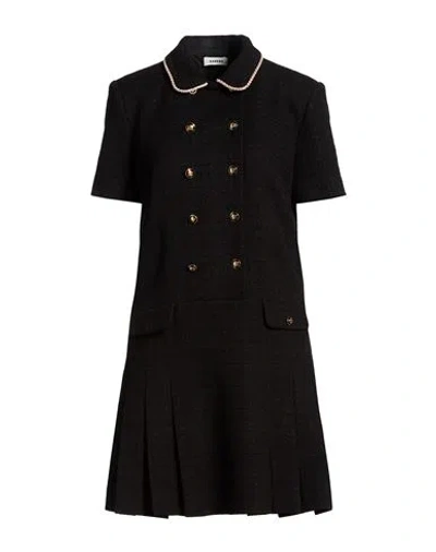 Sandro Woman Mini Dress Black Size 10 Cotton, Viscose, Acrylic, Polyamide