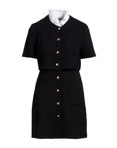 Sandro Woman Mini Dress Black Size 10 Cotton, Viscose, Acrylic, Polyamide