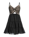 Sandro Broderie-anglaise Tiered Minidress In Black