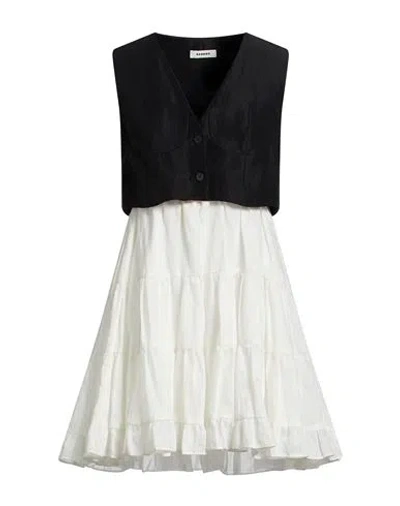 Sandro Woman Mini Dress Black Size 10 Linen, Polyester, Viscose In Multi