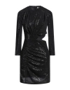 Sandro Woman Mini Dress Black Size 10 Polyamide, Elastane, Metallic Fiber In Black