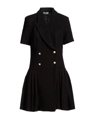 Sandro Woman Mini Dress Black Size 6 Cotton, Viscose, Acrylic, Polyamide