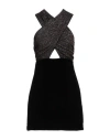 Sandro Woman Mini Dress Black Size 10 Polyamide, Elastane, Metallic Fiber, Viscose, Silk In Black