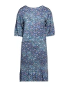 Sandro Woman Mini Dress Blue Size 6 Viscose, Elastane In Blue