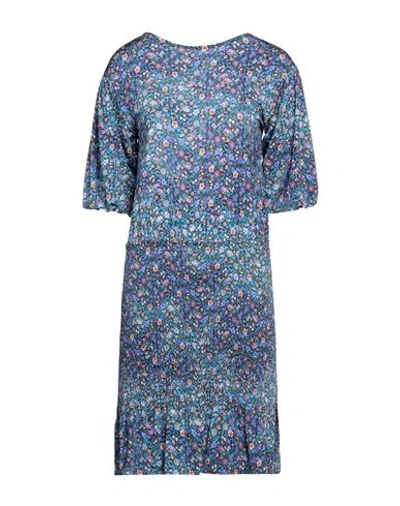 Sandro Woman Mini Dress Blue Size 6 Viscose, Elastane