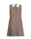 Sandro Woman Mini Dress Brown Size 8 Viscose, Polyester, Elastane In Brown