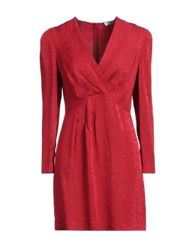Sandro Woman Mini Dress Burgundy Size 8 Viscose In Red