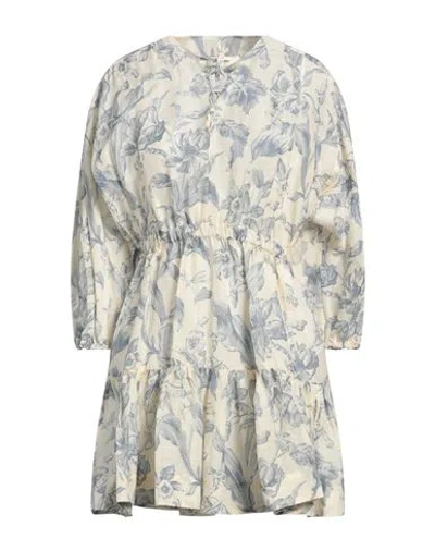 Sandro Woman Mini Dress Cream Size 10 Linen, Viscose In White