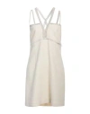 Sandro Woman Mini Dress Cream Size 8 Cotton, Viscose, Acrylic, Polyamide In White