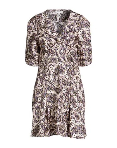 Sandro Woman Mini Dress Dark Purple Size 4 Silk