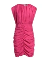 Sandro Gerafftes Minikleid Aus Twill In Knitteroptik In Pink