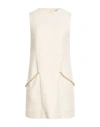 Sandro Woman Mini Dress Ivory Size 10 Cotton, Viscose, Acrylic, Polyamide, Polyester In White