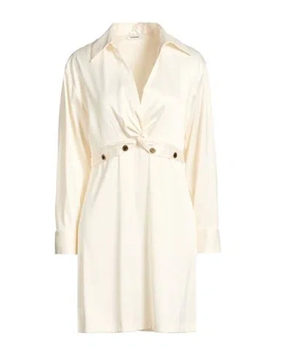 Sandro Button-embellished Satin Mini Dress In Neutral