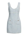 Sandro Woman Mini Dress Light Blue Size 10 Polyester, Acrylic, Metallic Fiber In Blue