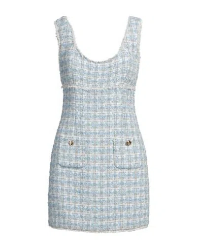 Sandro Woman Mini Dress Light Blue Size 10 Polyester, Acrylic, Metallic Fiber