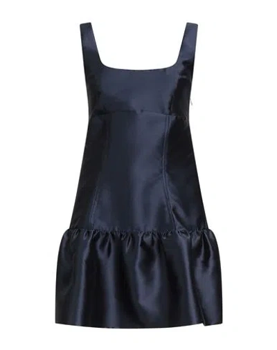Sandro Woman Mini Dress Midnight Blue Size 10 Polyester, Silk