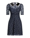 Sandro Short Dress With Peter Pan Collar In Blue