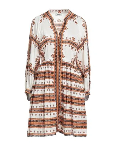 Sandro Woman Mini Dress Orange Size 8 Linen, Silk