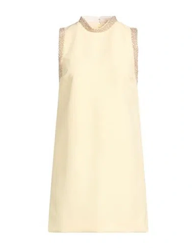 Sandro Woman Mini Dress Pastel Yellow Size 10 Polyester, Elastane