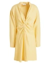Sandro Woman Mini Dress Pastel Yellow Size 10 Viscose, Linen In Yellow