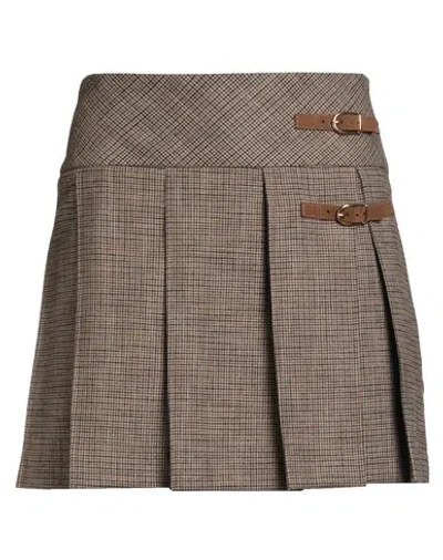Sandro Woman Mini Skirt Beige Size 10 Viscose, Polyester, Elastane In Brown