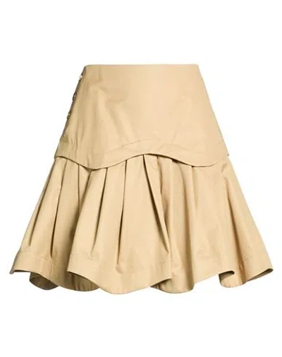 Sandro Woman Mini Skirt Beige Size 2 Cotton In Brown