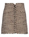 Sandro Woman Mini Skirt Beige Size 3 Polyamide, Acrylic, Cotton, Synthetic Fibers, Wool