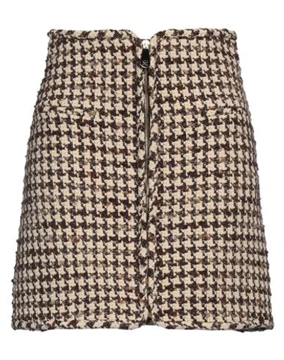 Sandro Woman Mini Skirt Beige Size 3 Polyamide, Acrylic, Cotton, Synthetic Fibers, Wool