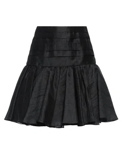 Sandro Fluted Pleated Linen-blend Gauze Mini Skirt In Black