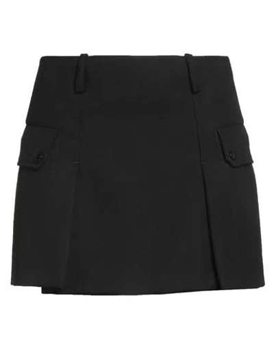 Sandro Woman Mini Skirt Black Size 10 Polyester, Virgin Wool