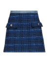 Sandro Woman Mini Skirt Blue Size 10 Cotton, Acrylic, Polyester, Wool, Viscose In Blue