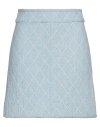 Sandro Woman Mini Skirt Blue Size 6 Cotton, Polyester, Polyamide In Blue