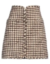 Sandro Woman Mini Skirt Brown Size 1 Polyamide, Acrylic, Cotton, Synthetic Fibers, Wool In Brown