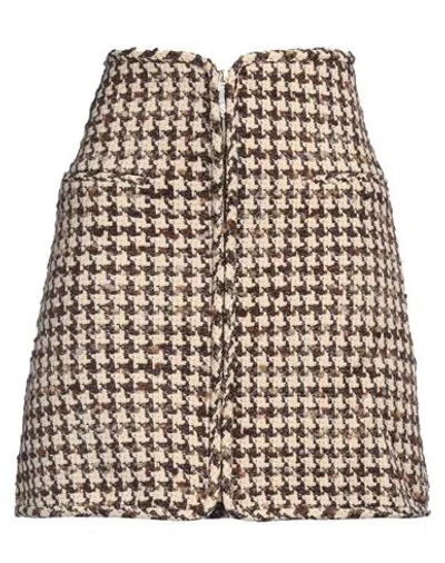 Sandro Woman Mini Skirt Brown Size 1 Polyamide, Acrylic, Cotton, Synthetic Fibers, Wool