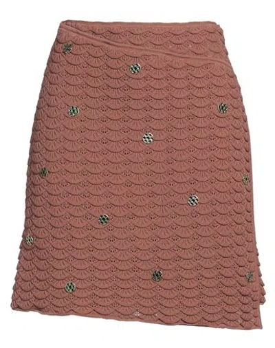 Sandro Woman Mini Skirt Brown Size 10 Viscose, Polyamide, Elastane