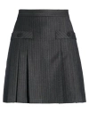 Sandro Woman Mini Skirt Charcoal Size 8 Wool In Gray