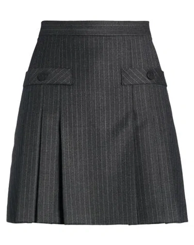 Sandro Woman Mini Skirt Charcoal Size 8 Wool In Gray