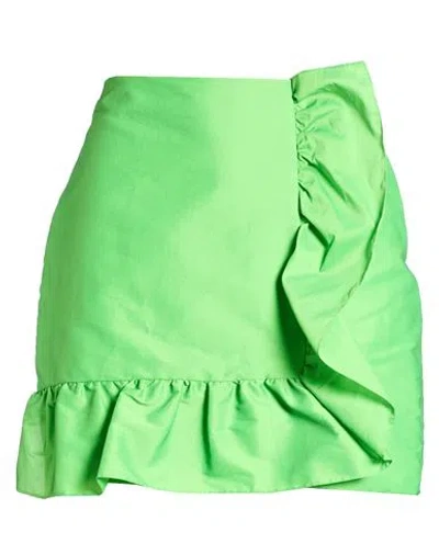 Sandro Woman Mini Skirt Green Size 10 Polyester, Polyamide