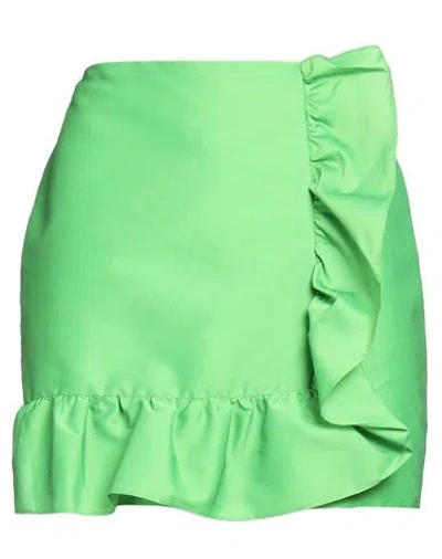 Sandro Woman Mini Skirt Green Size 10 Polyester, Polyamide