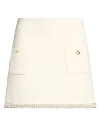 Sandro Woman Mini Skirt Ivory Size 10 Cotton, Viscose, Acrylic, Polyamide In White