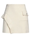 Sandro Woman Mini Skirt Ivory Size 10 Cotton, Viscose, Acrylic, Polyamide In White