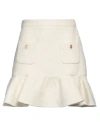 Sandro Woman Mini Skirt Ivory Size 8 Cotton, Wool, Synthetic Fibers, Polyacrylic, Alpaca Wool In White